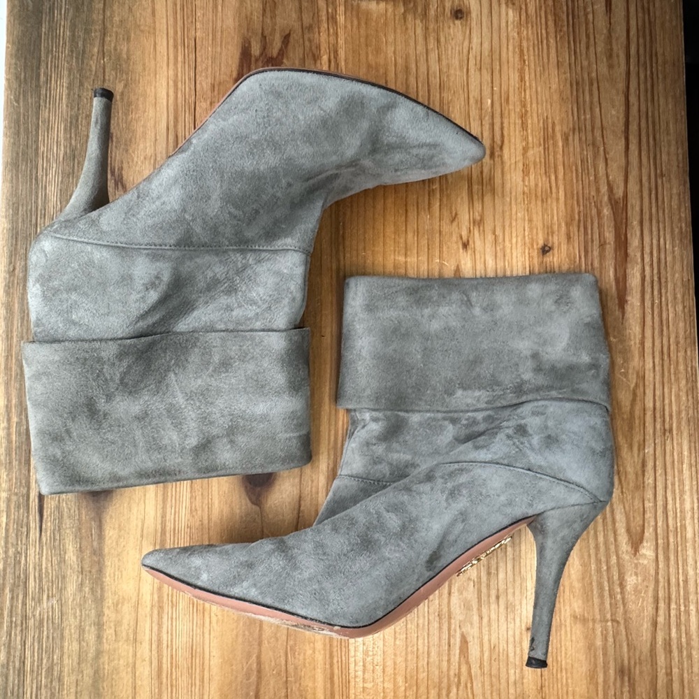 AQUAZZUBA Gray Suede Foldover Boots - Picture 8 of 8